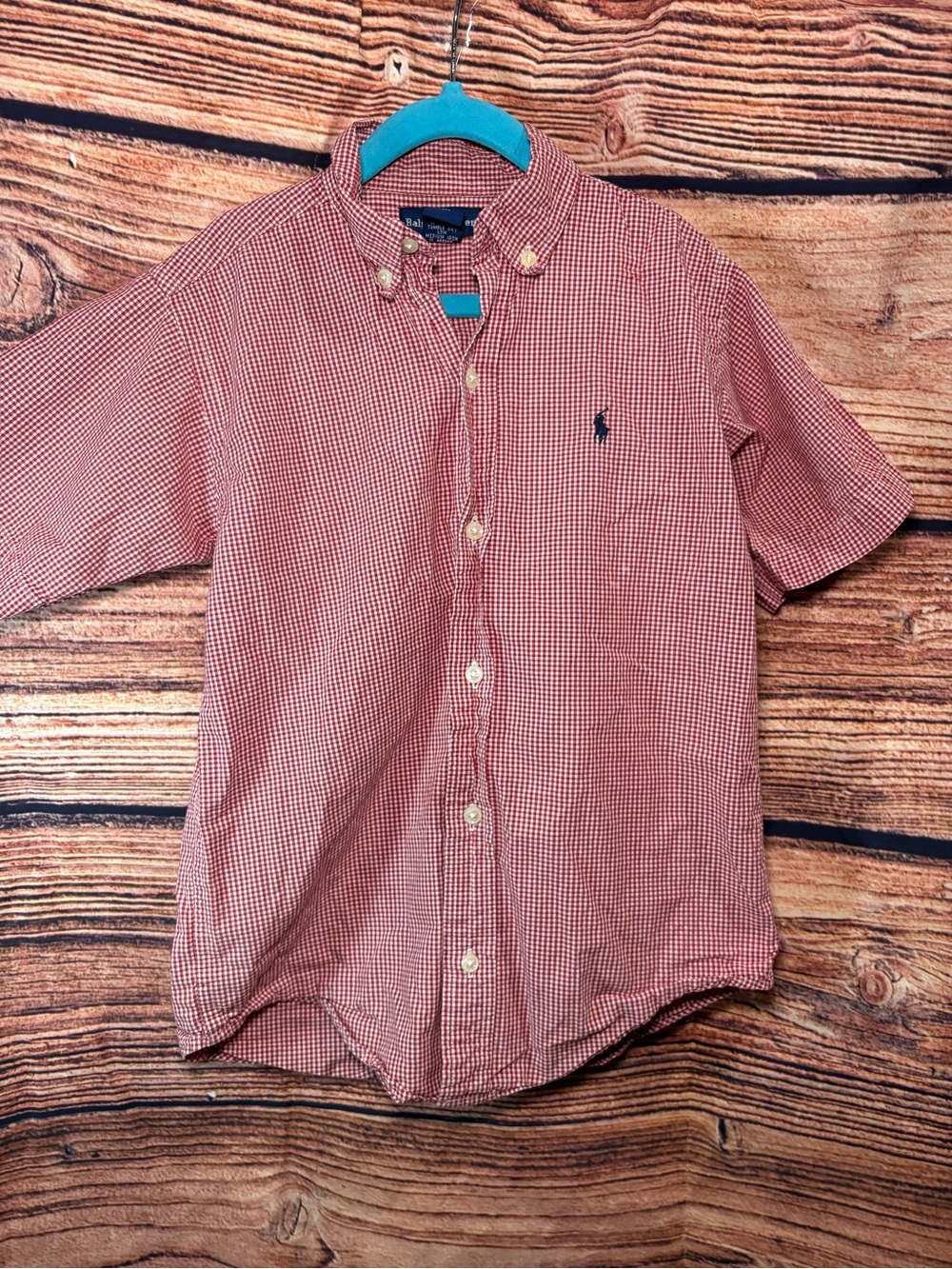 Polo by Ralph Lauren Red Gingham Short-Sleeve Button-Down Shirt - Kids